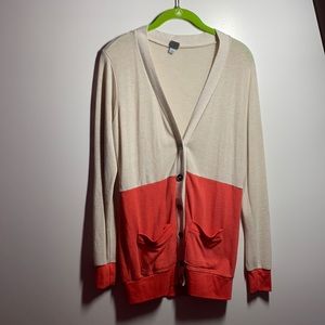 Orange and cream cardigan